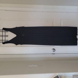 Black floor-length dress